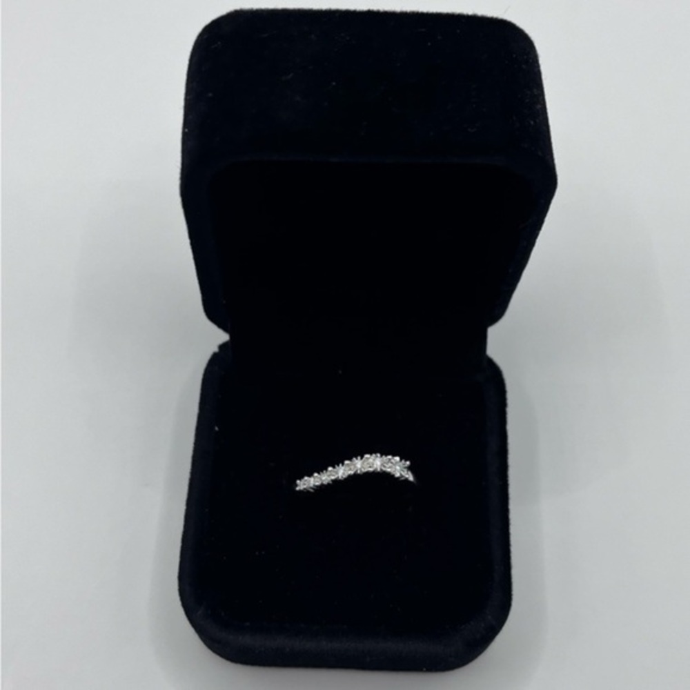 0.20 CT 10k White Gold Natural Diamond Bypass Ring